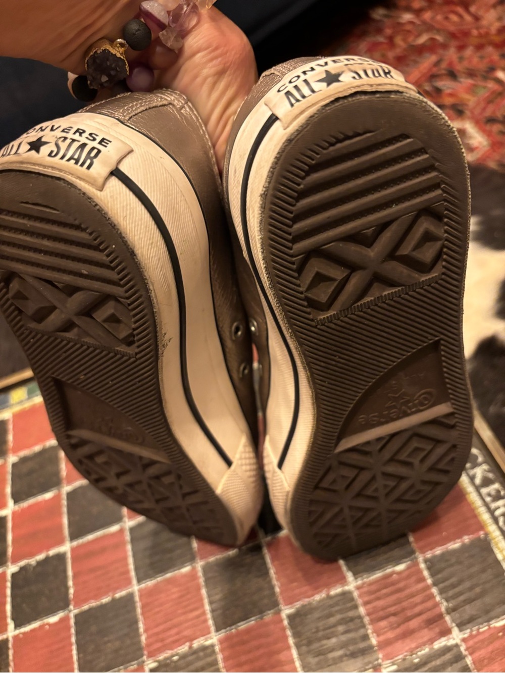 Converse All Star Low Top Sneakers - Brown and White
